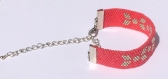 Bracelet rouge et argenté en perle de miyuki avec chainette argentée