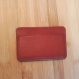 Porte-cartes en cuir marron - porte carte bleue - porte cb - fabriqué en france et cousu à la main