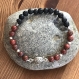 Bracelet en  jaspe rouge et pierre de lave, taille des pierres 6mm