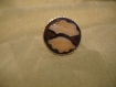 Bague ronde en mosaïque couleur chocolat