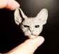 Mini tête de chat sphinx inspiré par beerus (dragon ball)- porte clé / magnet / pendentif - à personnaliser
