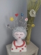 Buste de femme penseuse, fait main, décoration unique, papier mâché, 51 cm de haut