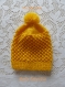 Bonnet bébé jaune tricoté main