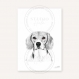 Le beagle - dessin a3 fait main - affiche design avec cadre