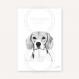 Le beagle - dessin a3 fait main - affiche design sans cadre