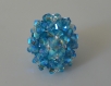 Bague ovale copine en perles de cristal swarovski bleu 