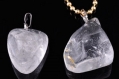 Pendentifs/breloques en pierre fine 'cristal' demi-gemme  (oeil ± 6mm) 