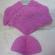 Poncho + bonnet bébé rose : 3 mois - livraison gratuite