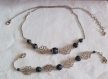 Bracelet arabesque en pierre semi-précieuse d'obsidienne flocon de neige