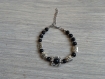 Bracelet perle noires et argent tibétain