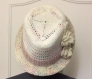Chic et élégant chapeau au crochet de acrylique  pour femme décor petites roses de acrylique t54-56