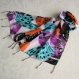 Foulard & perles ref. 035  - motif ailes de papillon