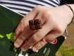[fimo] bague réglable: tablette de chocolat noir