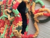 Sac bandoulière crocheté laine chenille colorée 