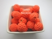 5 perles en crochet 17mm coloris saumon