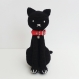 Décoration chat noir au crochet assis | décoration chambre bébé et enfant | chat au crochet | cadeau de naissance | déco bébé | déco chat