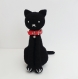 Décoration chat noir au crochet assis | décoration chambre bébé et enfant | chat au crochet | cadeau de naissance | déco bébé | déco chat