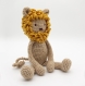 Doudou lion au crochet fauve | cadeau bébé fille et garçon | cadeau de naissance jungle | amigurumi lion | baby lovey blanket lion