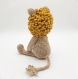 Doudou lion au crochet fauve | cadeau bébé fille et garçon | cadeau de naissance jungle | amigurumi lion | baby lovey blanket lion