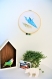 Tambours oiseaux en origami, bleu et beige, prénom à personnaliser