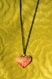 Pendentif coeur en céramique cuisson raku