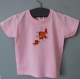Tee shirt enfant rose clair peint à la main petits poissons