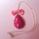 Collier diamant rose fushia (fait mains) 