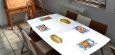 Set de table design original,semi-rigide, plastique, pvc - lavable - décoration de table - linge de table - illustration café à paris - musiciens à paris. placemat original design, semi-rigid, plastic, pvc - washable - table decoration.