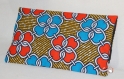 Pochette en tissu africain/wax et simili cuir - noeud