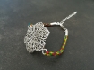 Bracelet kumihimo et fleur de dentelles - ref bk001 