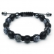 Bijoux haut de gamme bracelet homme style shamballa perles Ø 10mm pierre naturelle agate onyx mat noir 