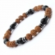 Magnifique bracelet homme perles Ø 6mm les graines rudraksha pierre naturelle agate/onyx noir hématite 