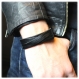 Bracelet manchette homme en cuir vÉritable noir élégant et original 