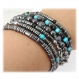 Élégant bracelet homme/men's perles tube 4x5mm pierres naturelles hématite noir fermoir mousqueton inox p65 