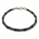 Elégant bracelet homme/men's perles 4mm pierres naturelles agate noir mat hématite pyrite fermoir mousqueton inox 