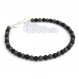 Elégant bracelet homme/men's perles agate noir mat hématite gris 4mm fermoir mousqueton 