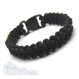 Bracelet cuir homme style bracelet de survie - paracorde fil coton ciré noir sv4 