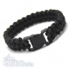 Bracelet homme style bracelet de survie - paracorde fil tressé ciré coton noir 