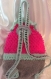 Chic et élégant sac à dos couleur  rose et gris de acrylique au crochet modèle unique 