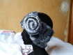 "charlotte " turban au crochet noir et gris 