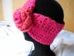 "charlotte " turban au crochet framboise 
