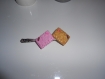 1 barrette epingle en métal petit biscuit en pate polymère/fimo