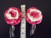 Lot de 2 barettes clips fleurs en coton au crochet 