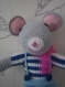 Amigurumi souris pour fille ou garcon doudou tricote avec du fil 100% coton 