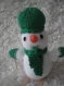 Bonhomme de neige vert en laine decoration de noel 