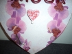 Magnifique toile en forme de coeur, pêle-mêle amour version orchidée idéal cadeau de st valentin 