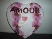 Magnifique toile en forme de coeur, pêle-mêle amour version orchidée idéal cadeau de st valentin 