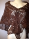 Châle marron brilance tricote main 