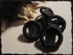 6 boutons noir mat ajouré 18 mm * 2 trous * 1,8 cm black button 