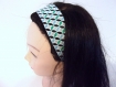 Bandeau cheveux femme graphique vert et noir 